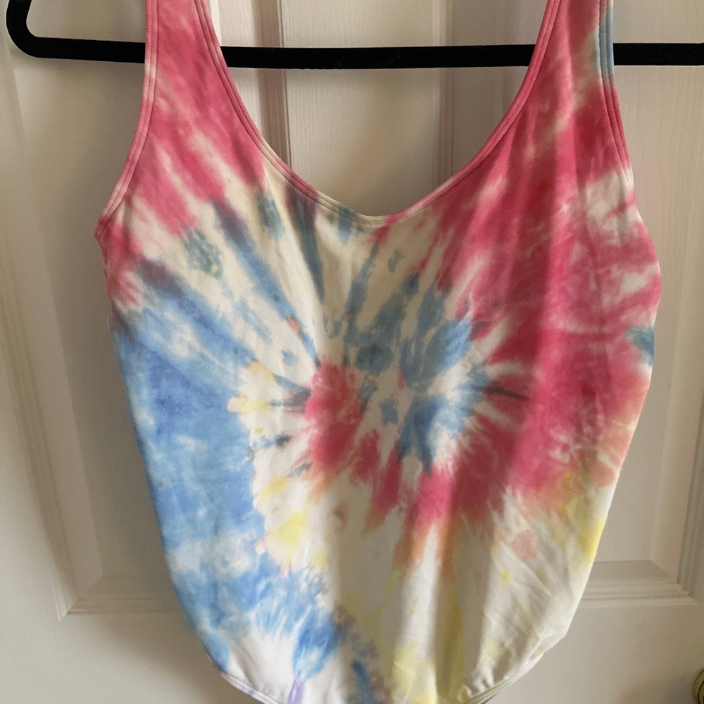 Abercrombie & Fitch Tie-Dye One Piece Swimsuit - Pink, Blue, Yellow